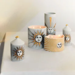 Scented Candles<Fornasetti Nel Mentre Tall Scented Candle - Soli Decor - Immaginazione Fragrance White/Black/Gold