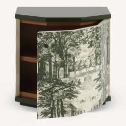 Cabinets<Fornasetti Night Stand Polyhedric Giardino Settecentesco Green/Ivory