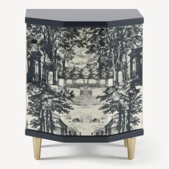 Cabinets<Fornasetti Night Stand Polyhedric Giardino Settecentesco Blue/Ivory