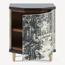 Cabinets<Fornasetti Night Stand Polyhedric Giardino Settecentesco Blue/Ivory