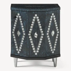 Cabinets<Fornasetti Night Stand Polyhedric Giro Di Conchiglie Silver/Blue