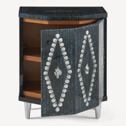 Cabinets<Fornasetti Night Stand Polyhedric Giro Di Conchiglie Silver/Blue