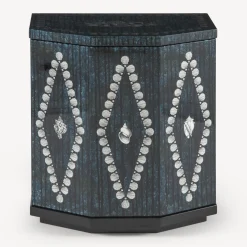 Cabinets<Fornasetti Night Stand Polyhedric Giro Di Conchiglie Silver/Blue