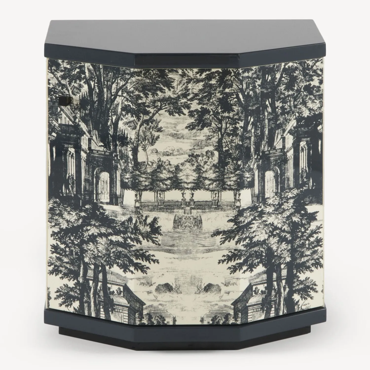 Cabinets<Fornasetti Night Stand Polyhedric Giardino Settecentesco Blue/Ivory