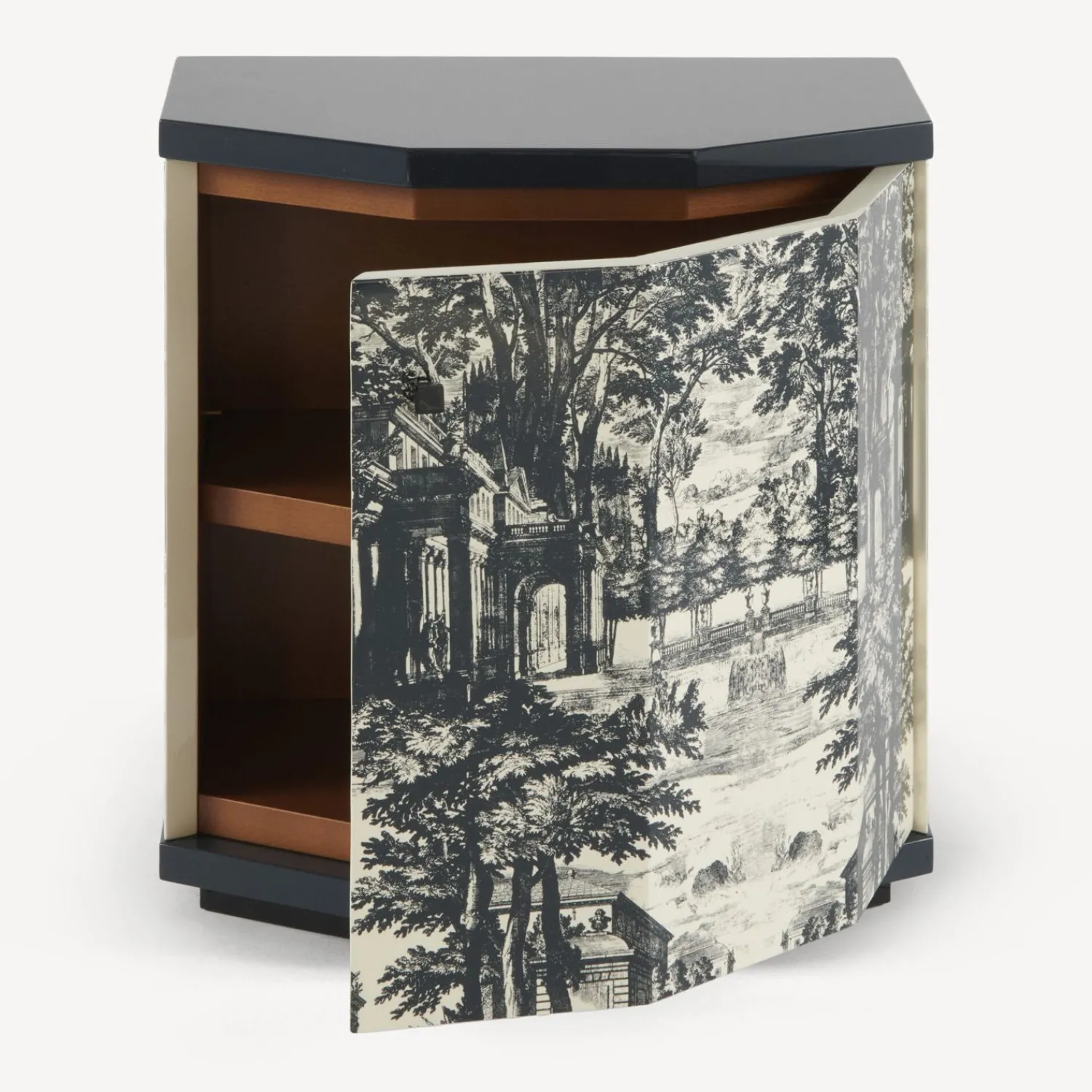 Cabinets<Fornasetti Night Stand Polyhedric Giardino Settecentesco Blue/Ivory