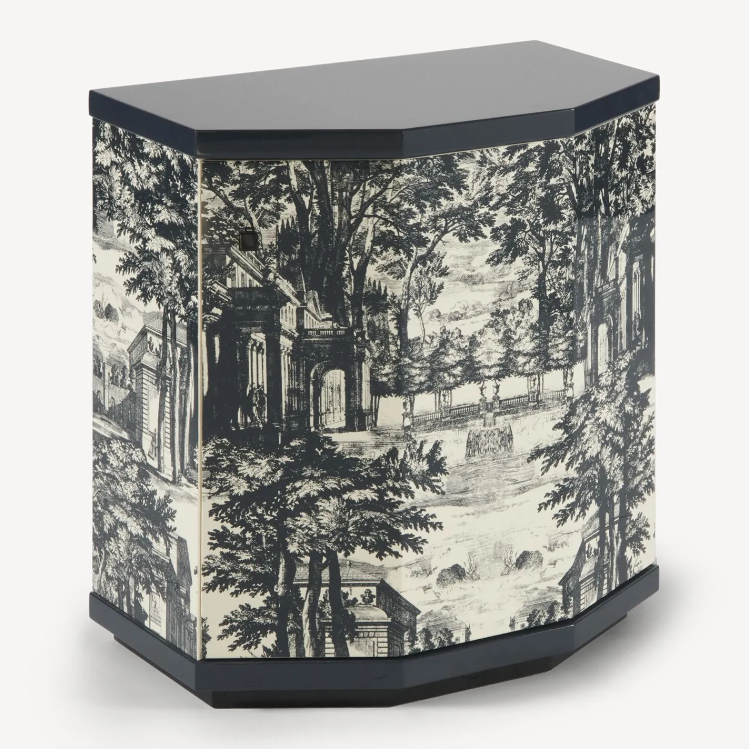 Cabinets<Fornasetti Night Stand Polyhedric Giardino Settecentesco Blue/Ivory