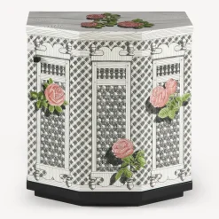 Cabinets<Fornasetti Night Stand Polyhedric Musciarabia Con Rose Multicolour