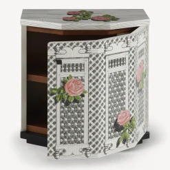 Cabinets<Fornasetti Night Stand Polyhedric Musciarabia Con Rose Multicolour