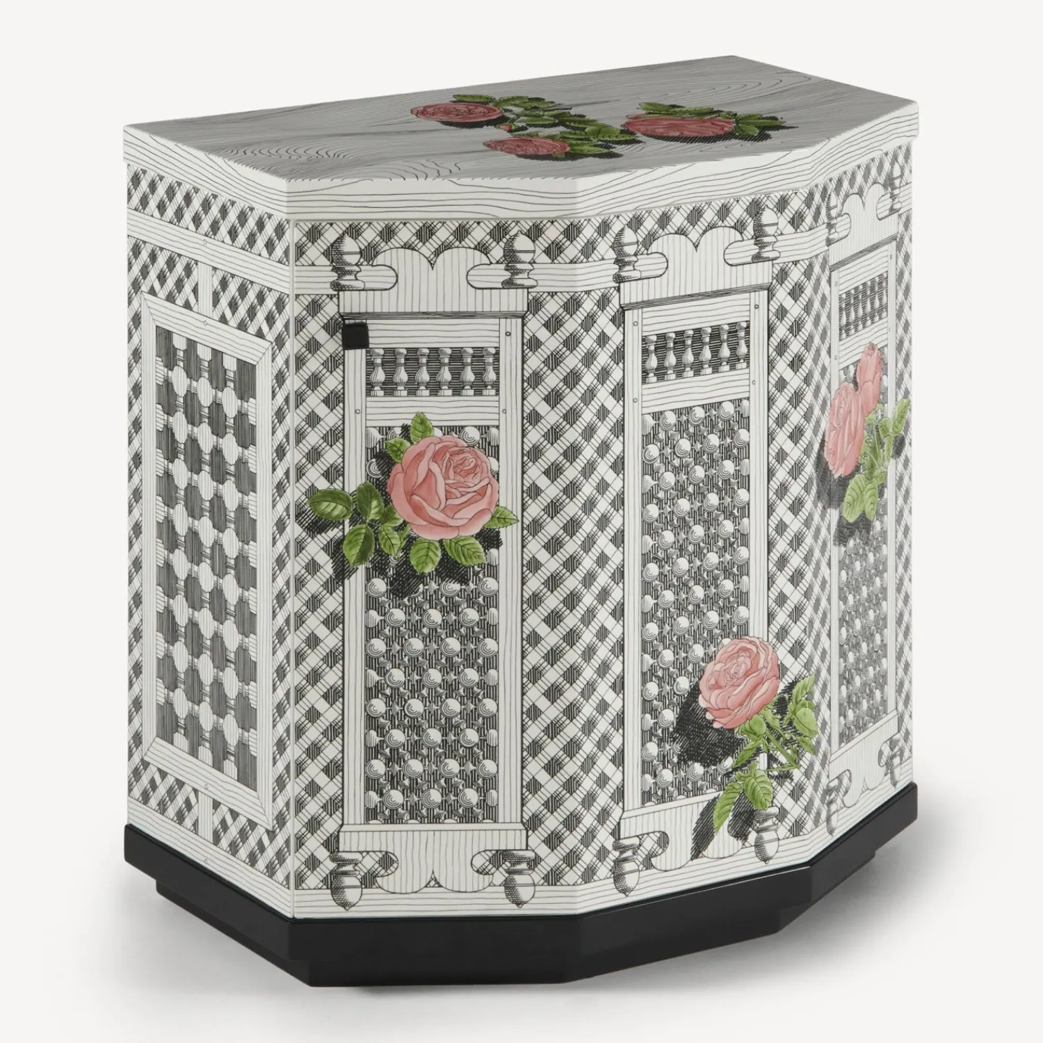 Cabinets<Fornasetti Night Stand Polyhedric Musciarabia Con Rose Multicolour