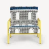Living Rooms<Fornasetti Outdoor Armchair Facciata Quattrocentesca White/Black/Turquoise