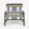 Living Rooms<Fornasetti Outdoor Armchair Facciata Quattrocentesca White/Black/Yellow