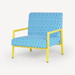 Living Rooms<Fornasetti Outdoor Armchair Losanghe Turquoise/White/Yellow