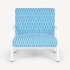 Living Rooms<Fornasetti Outdoor Armchair Losanghe Turquoise/White