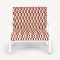 Living Rooms<Fornasetti Outdoor Armchair Losanghe Rust/Ecru/White