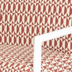 Living Rooms<Fornasetti Outdoor Armchair Losanghe Rust/Ecru/White