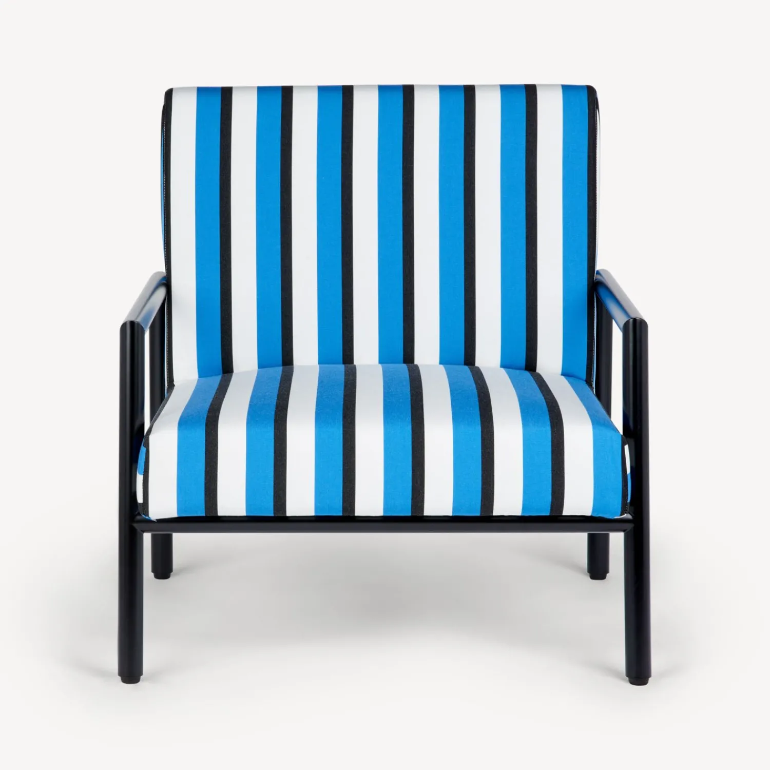 Living Rooms<Fornasetti Outdoor Armchair Rigato Turquoise/White/Black