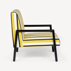 Living Rooms<Fornasetti Outdoor Armchair Rigato Yellow/White/Black