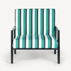 Living Rooms<Fornasetti Outdoor Armchair Rigato Green/White/Black