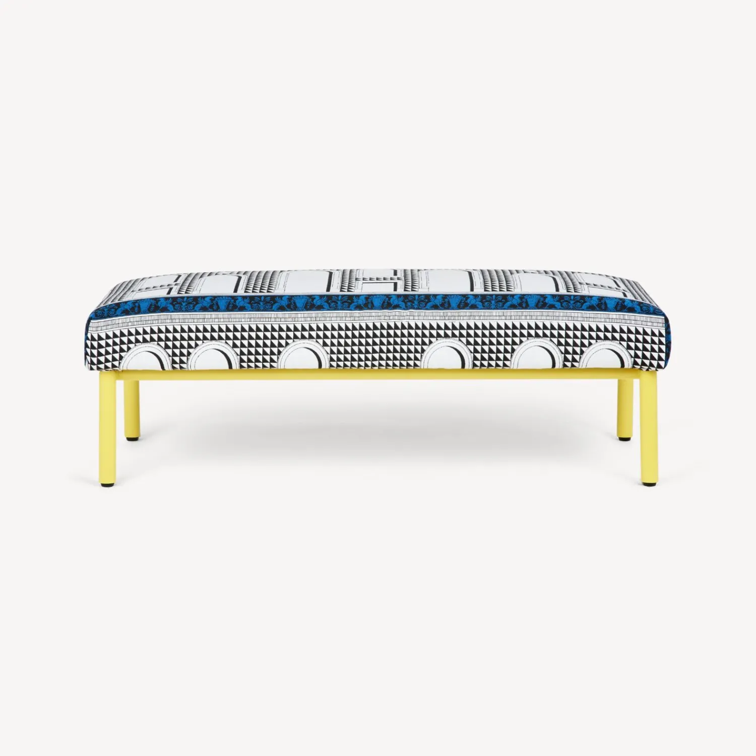 Living Rooms<Fornasetti Outdoor Bench Facciata Quattrocentesca White/Black/Yellow