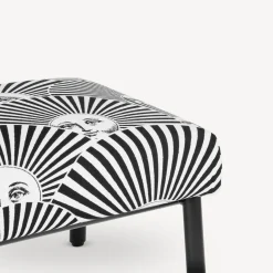 Living Rooms<Fornasetti Outdoor Bench Soli A Ventaglio White/Black