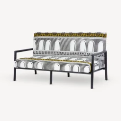 Living Rooms<Fornasetti Outdoor Sofa Facciata Quattrocentesca White/Black/Yellow