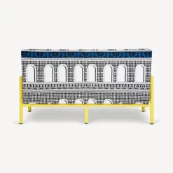 Living Rooms<Fornasetti Outdoor Sofa Facciata Quattrocentesca White/Black/Turquoise