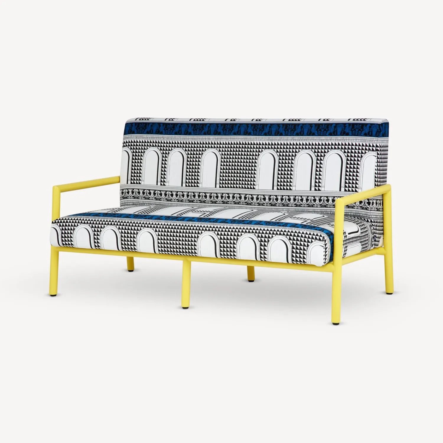 Living Rooms<Fornasetti Outdoor Sofa Facciata Quattrocentesca White/Black/Turquoise