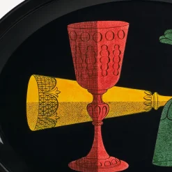 Decorative Trays And Pliants<Fornasetti Oval Tray Bicchieri Multicolour