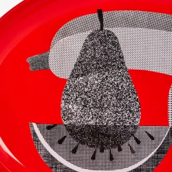 Decorative Trays And Pliants<Fornasetti Oval Tray Frutti E Legumi Retinati Red/White/Black