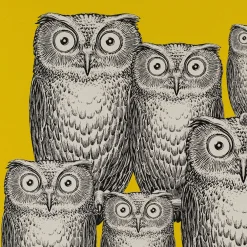 Decorative Panels<Fornasetti Panel Riunione Di Civette Yellow/Black