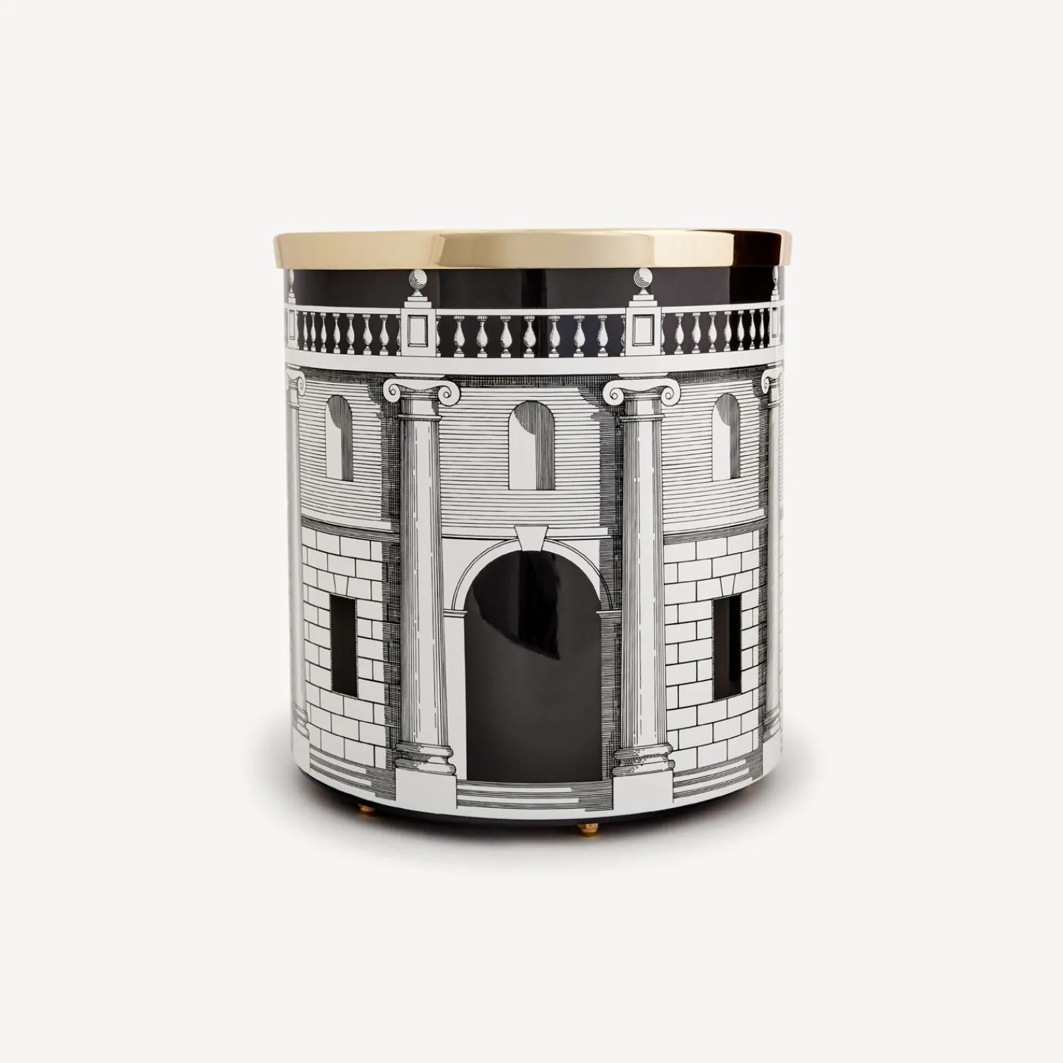 Paper Baskets<Fornasetti Paper Basket Casa Con Colonne White/Black