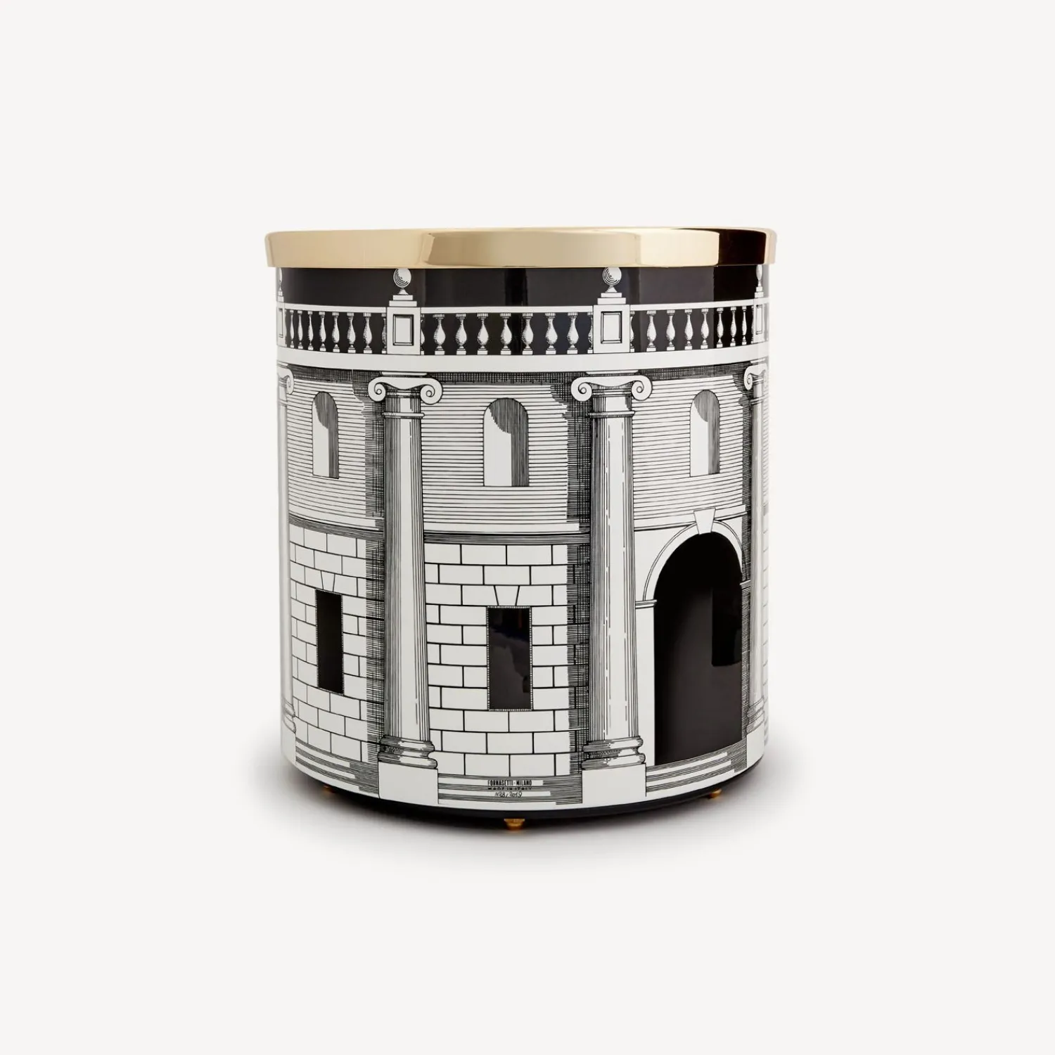 Paper Baskets<Fornasetti Paper Basket Casa Con Colonne White/Black