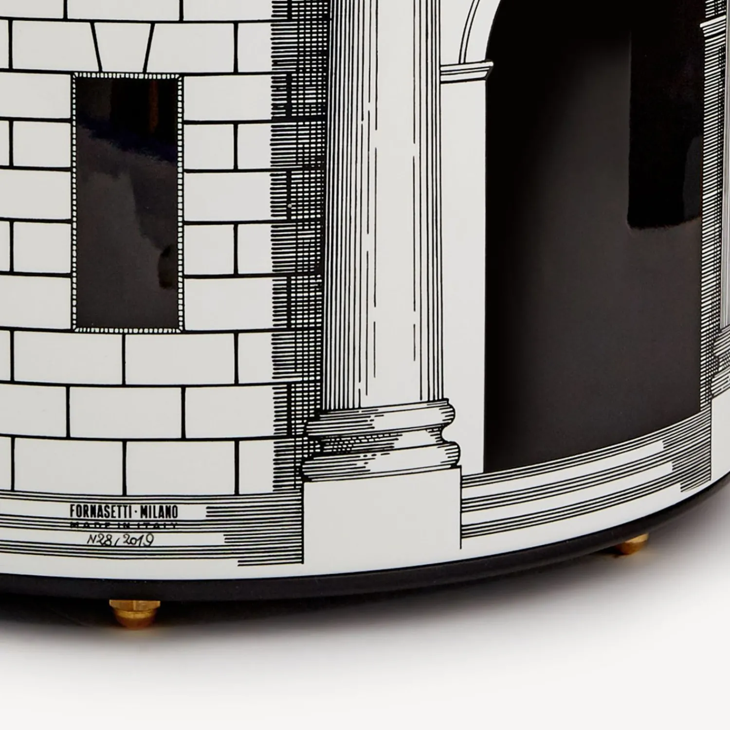 Paper Baskets<Fornasetti Paper Basket Casa Con Colonne White/Black