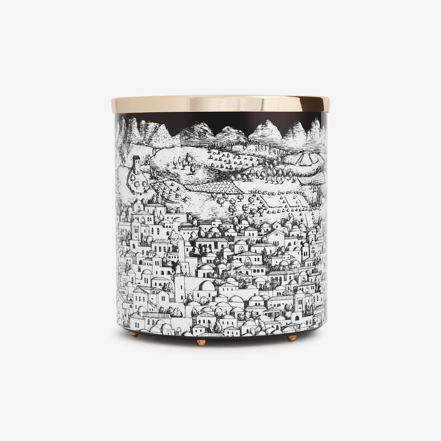 Paper Baskets<Fornasetti Paper Basket Gerusalemme White/Black