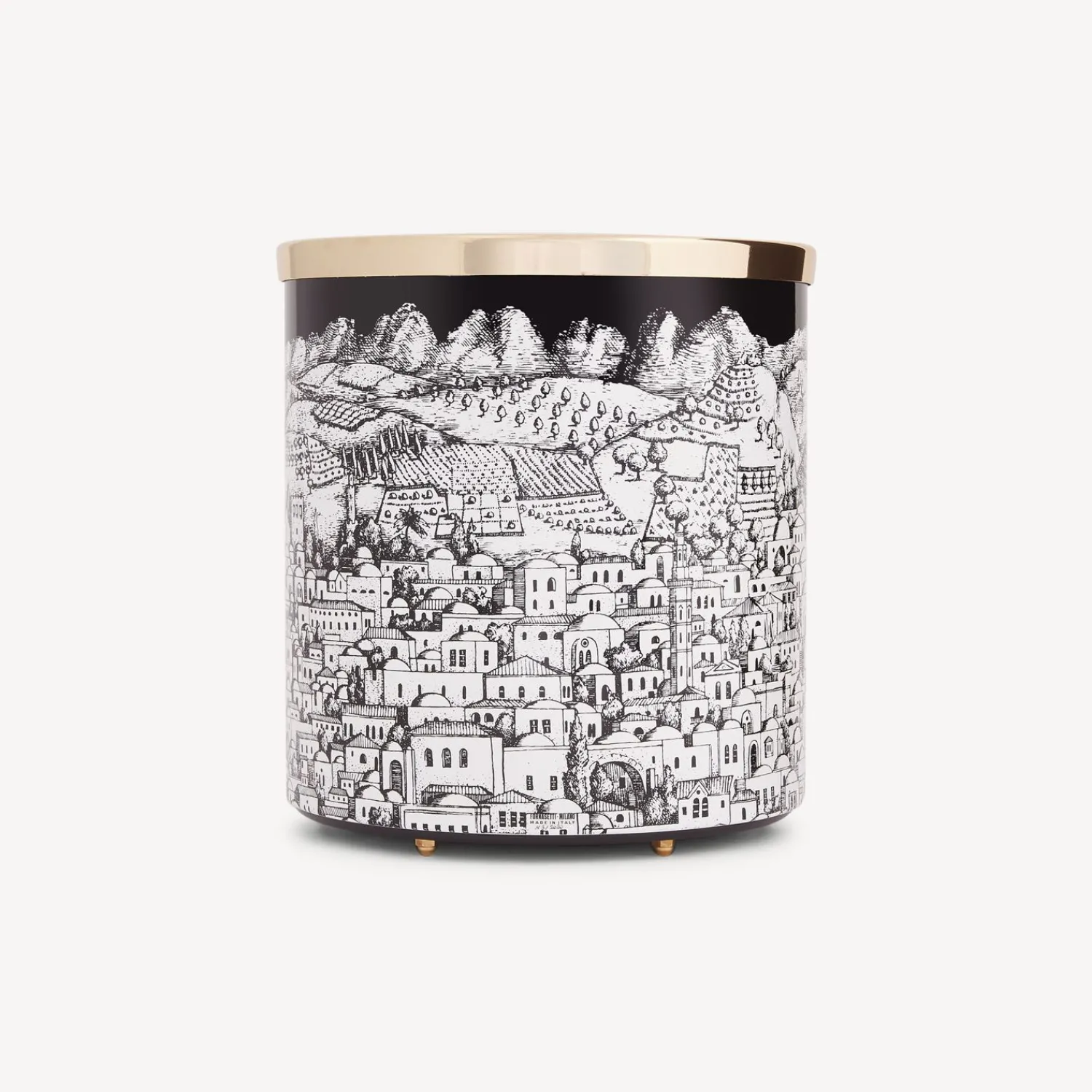 Paper Baskets<Fornasetti Paper Basket Gerusalemme White/Black