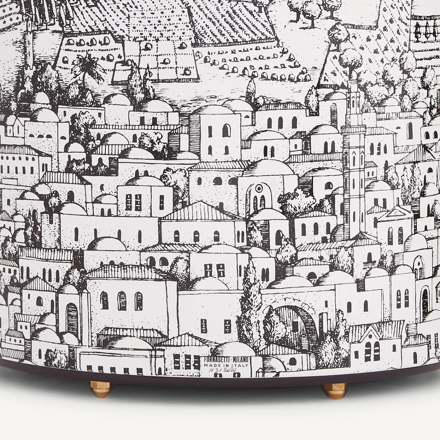 Paper Baskets<Fornasetti Paper Basket Gerusalemme White/Black