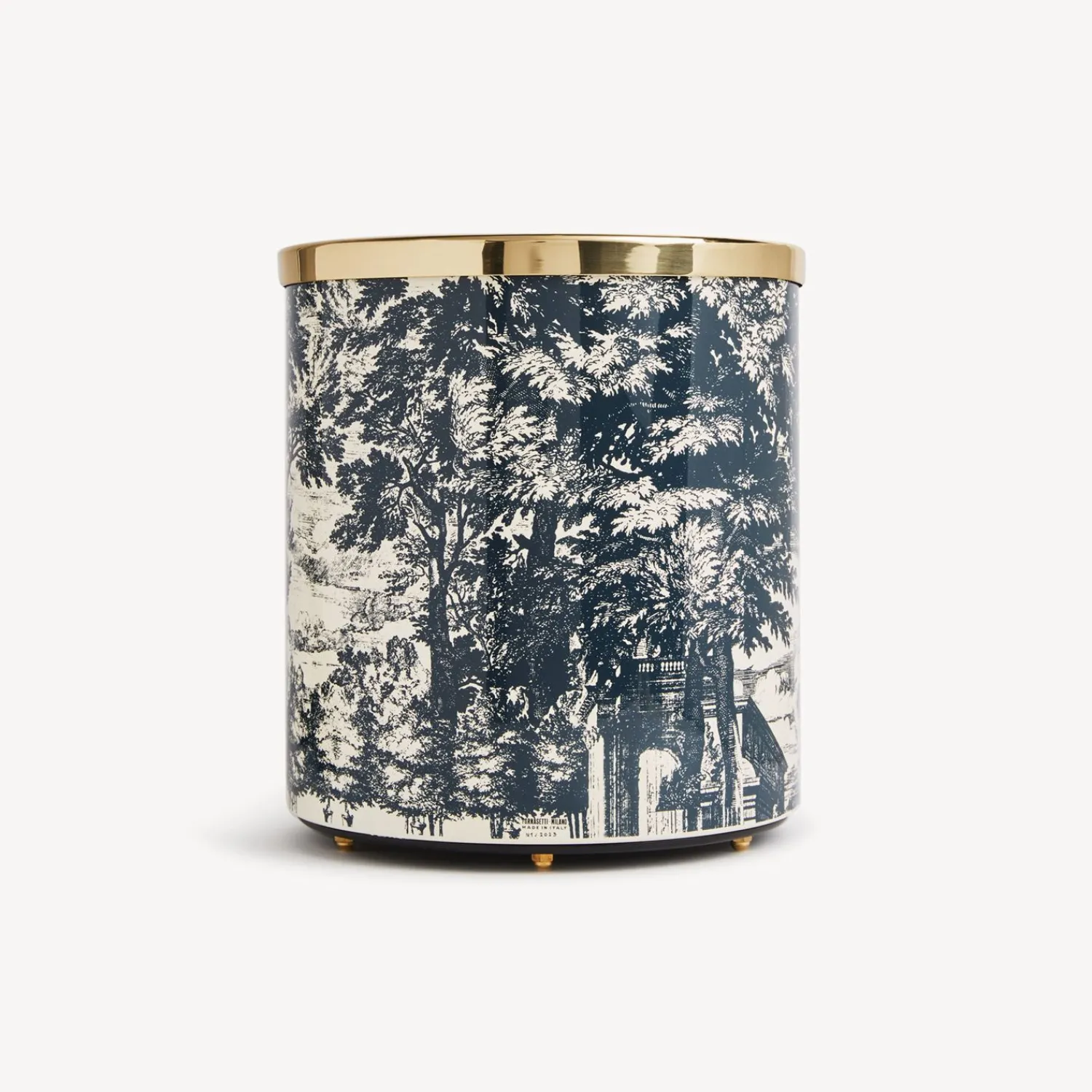 Paper Baskets<Fornasetti Paper Basket Giardino Settecentesco Blue/Ivory