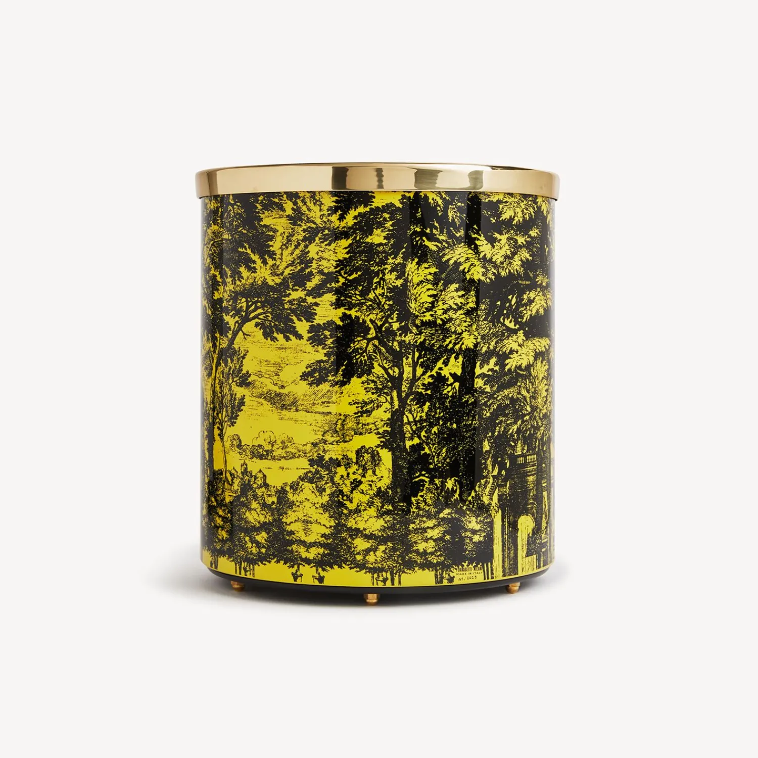 Paper Baskets<Fornasetti Paper Basket Giardino Settecentesco Black/Yellow