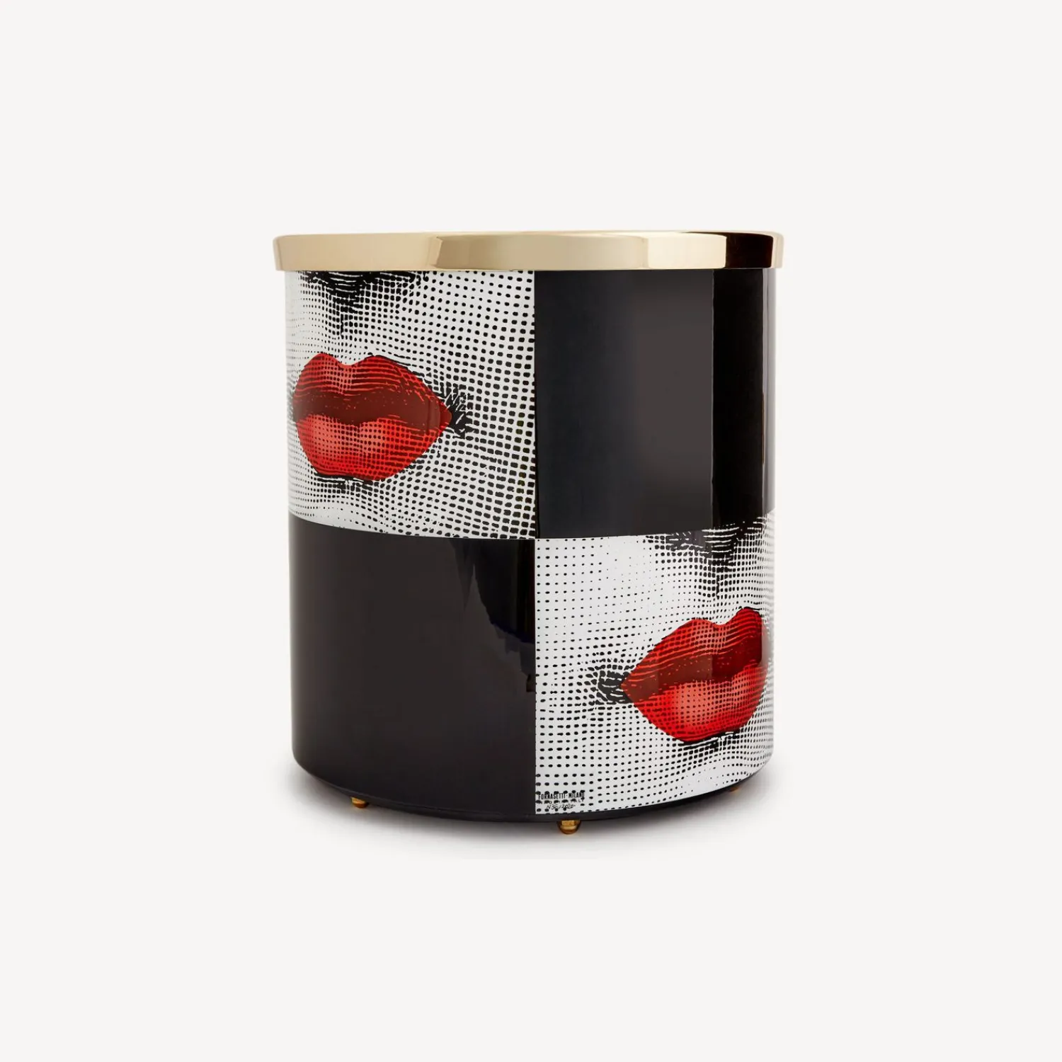 Paper Baskets<Fornasetti Paper Basket Kiss White/Black/Red