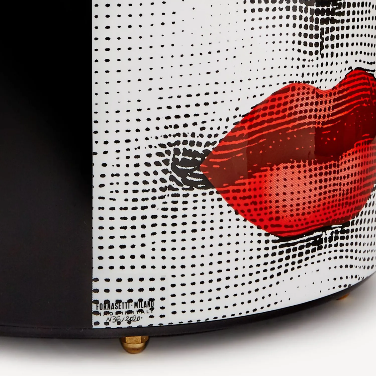 Paper Baskets<Fornasetti Paper Basket Kiss White/Black/Red