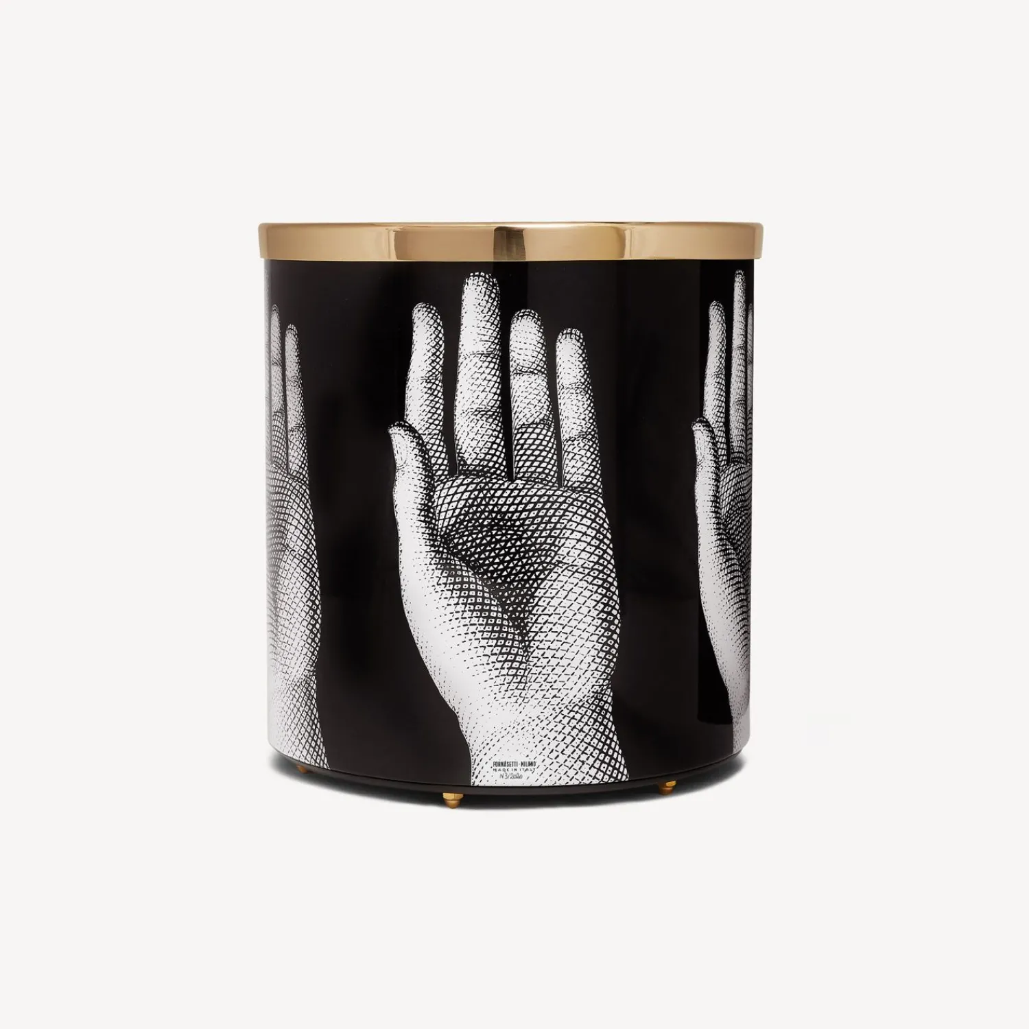 Paper Baskets<Fornasetti Paper Basket Mani White/Black/Gold