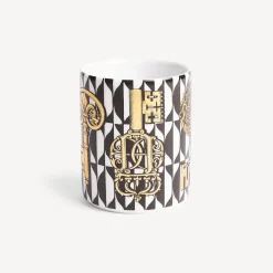 Small Containers<Fornasetti Pencil Holder Chiavi And Losanghe White/Black/Gold