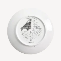 Decorative Plates<Fornasetti Plate Cupola Galleria Di Milano White/Black/Gold