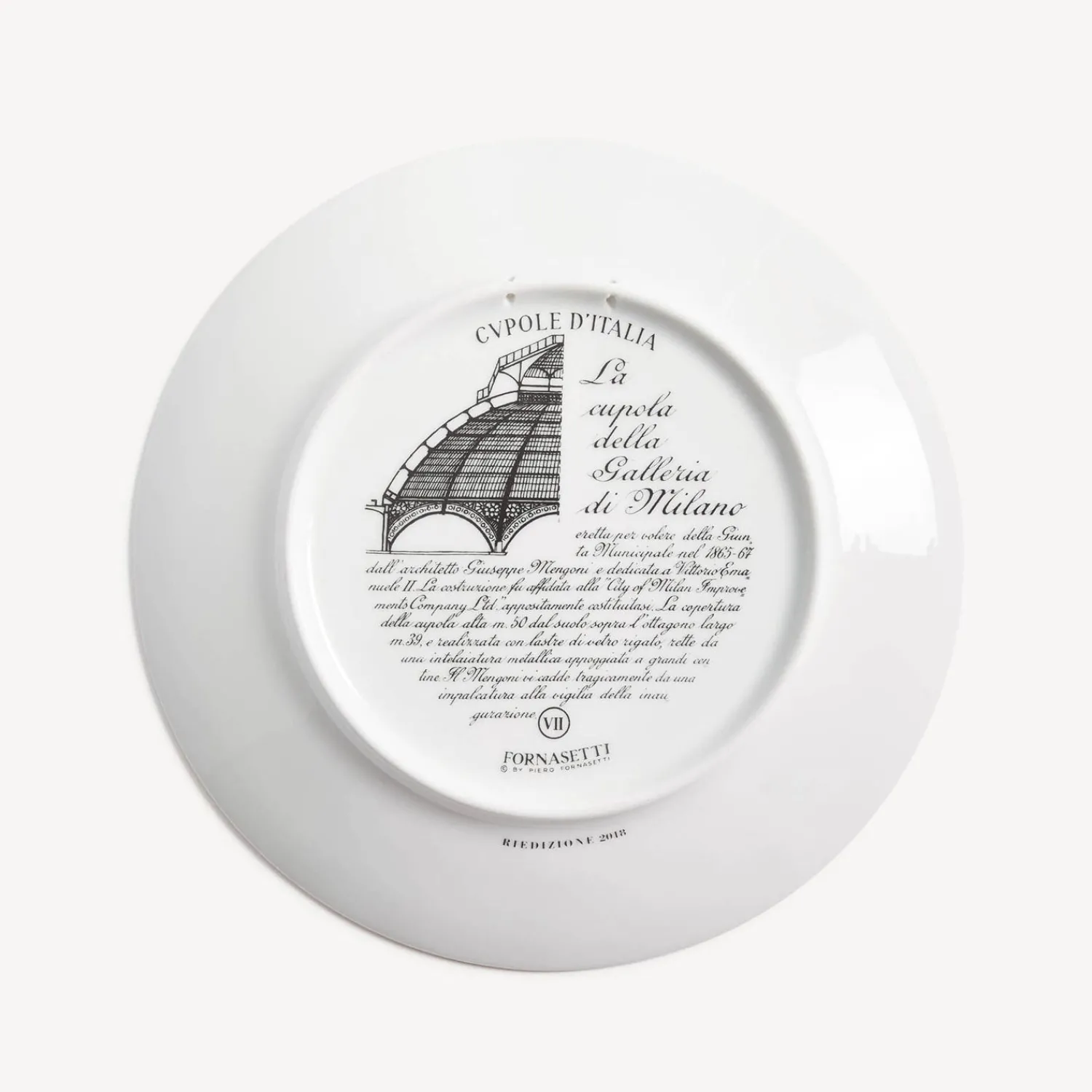 Decorative Plates<Fornasetti Plate Cupola Galleria Di Milano White/Black/Gold