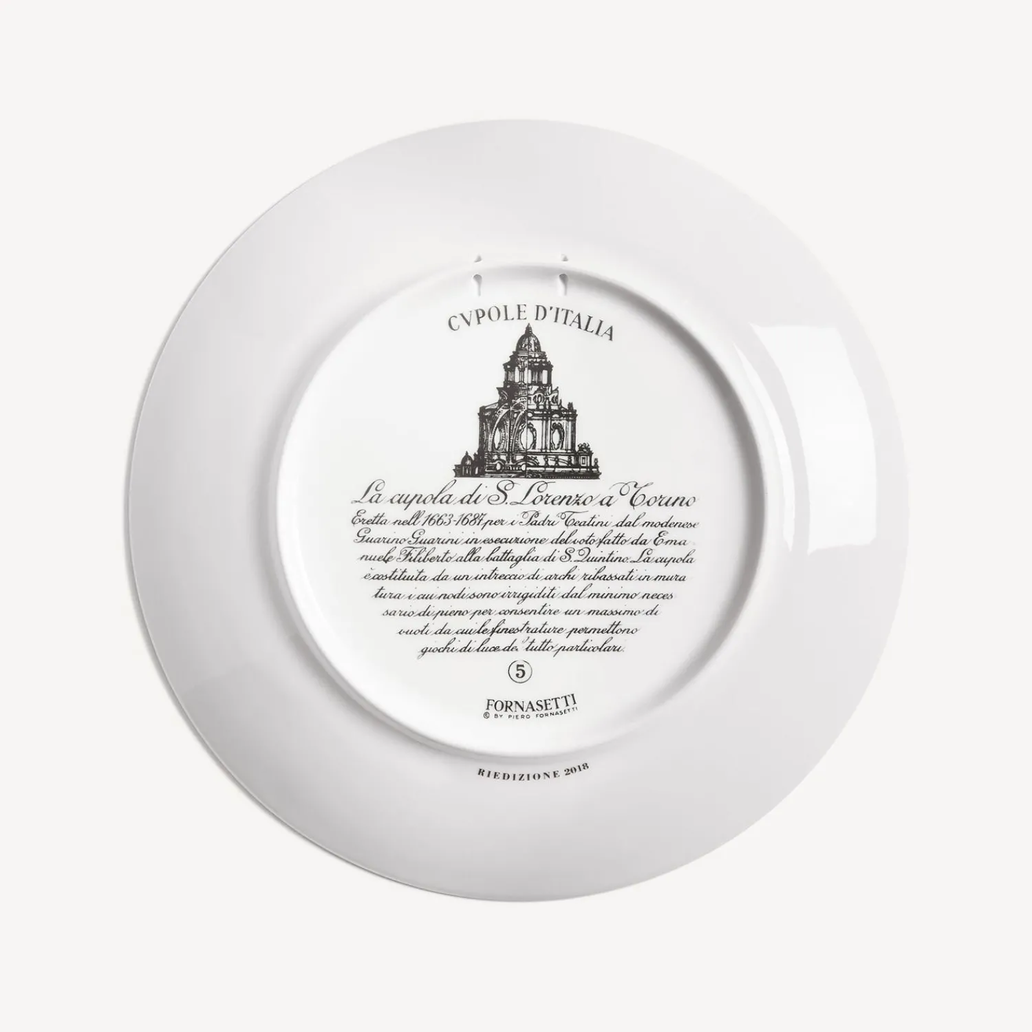 Decorative Plates<Fornasetti Plate Cupola S. Lorenzo (Torino) White/Black/Gold