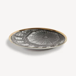 Decorative Plates<Fornasetti Plate Cupola Santa Maria Della Salute (Venezia) White/Black/Gold