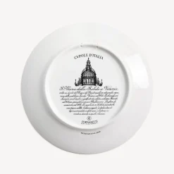 Decorative Plates<Fornasetti Plate Cupola Santa Maria Della Salute (Venezia) White/Black/Gold