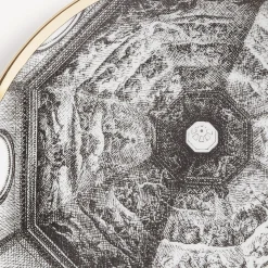 Decorative Plates<Fornasetti Plate Cupola Santa Maria Del Fiore (Firenze) White/Black/Gold