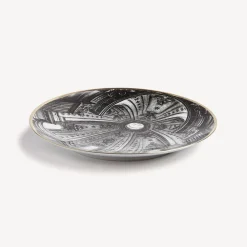 Decorative Plates<Fornasetti Plate Cupola S.Ivo Sapienza (Roma) White/Black/Gold