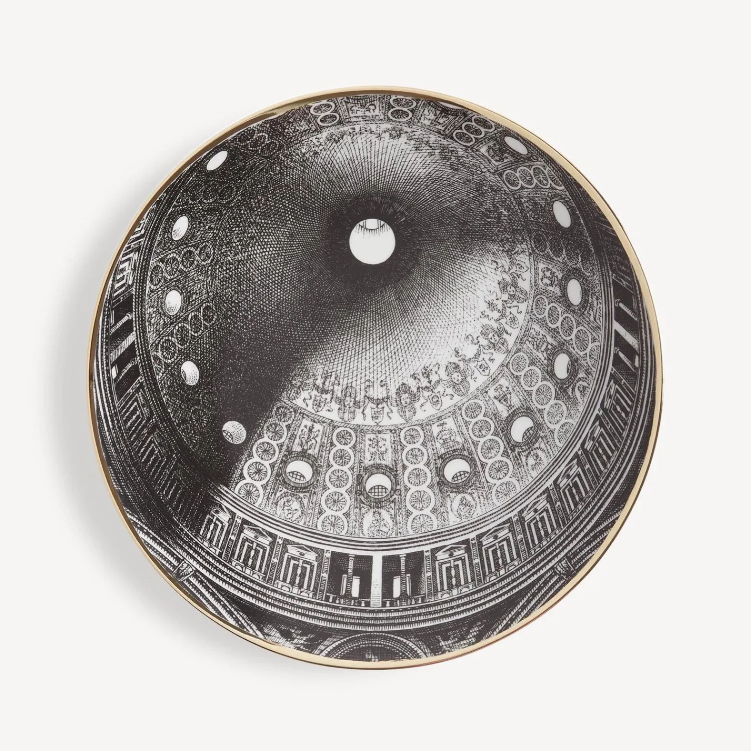 Decorative Plates<Fornasetti Plate Cupola Tiburio Di S. Maria Delle Grazie (Milano) White/Black/Gold